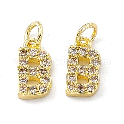 Настоящие 18к позолоченные латунные подвески с микропаве&nbsp;KK-E068-VB452-B