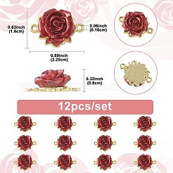 12 шт. соединительные звенья из сплава в форме розы ко Дню святого Валентина&nbsp;FIND-FS0004-87