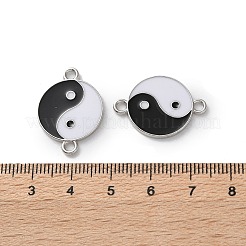 Подвески-соединители инь-ян из сплава черного и белого цвета с эмалью&nbsp;PALLOY-V009-10P