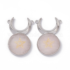 Подвески из натурального розового кварца&nbsp;G-G983-02P-02