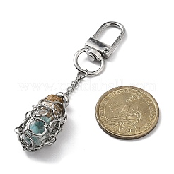 Чакра натуральный драгоценный камень в стеклянной бутылке желаний подвеска украшение&nbsp;HJEW-JM03138-02