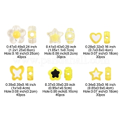 200 шт. 6 вида прозрачных и непрозрачных акриловых бусин&nbsp;TACR-FS0001-54G