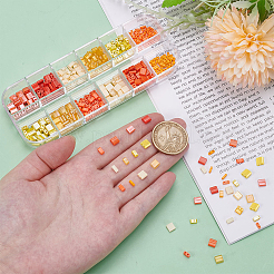 420шт 12 стиля непрозрачные стеклянные бусины с 2 отверстиями&nbsp;SEED-AR0001-37