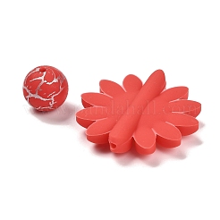 23 шт. подсолнух и круглые силиконовые бусины&nbsp;SIL-L005-01F