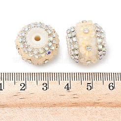 Блестящие смоляные бусины-цветы со стразами&nbsp;LS-OACR-D310-01P-C