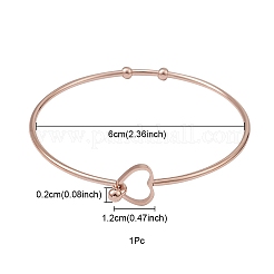 Браслет из нержавеющей стали с полым сердцем&nbsp;BJEW-YW0001-08RG