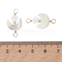 Натуральные пресноводные ракушки в форме луны со звездообразными соединительными элементами.&nbsp;PALLOY-JF05182