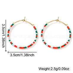 Серьги-кольца из богемского стекла ручной работы&nbsp;XQ3444-2