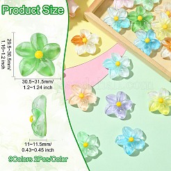 18 шт. 9-цветные градиентные и светящиеся непрозрачные смоляные кабошоны&nbsp;RESI-CJ0004-24