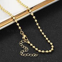 Ожерелья-цепочки из латуни с покрытием стойки для женщин&nbsp;X-NJEW-G102-01A-G