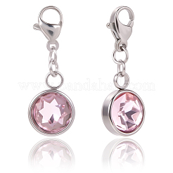 12 шт. 12-х цветные подвески из нержавеющей стали 304 со стразами&nbsp;STAS-BBC0007-19