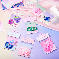 100 шт. прямоугольные градиентные цветные бумажные заколки для волос с демонстрационными карточками&nbsp;CDIS-TA0001-32