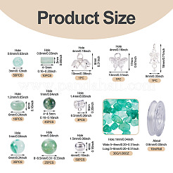 Наборы для самостоятельного изготовления браслетов из натуральных зеленых бусин авантюрина&nbsp;DIY-TA0013-73