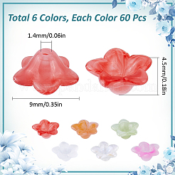 360 шт. двухцветные двухцветные непрозрачные акриловые колпачки для бусин&nbsp;OACR-SP0001-14