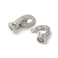 Покрытие стойки овальная латунь микропаве кубический цирконий складные застежки&nbsp;KK-F873-20P