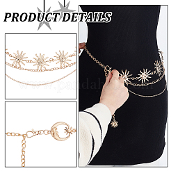 2 шт. 2 стиля луна солнце сплав звено цепи на талию тело&nbsp;AJEW-UN0002-20G