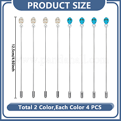 8 шт. брошь-булавки из синтетической бирюзы и латуни двух цветов&nbsp;JEWB-DR00023