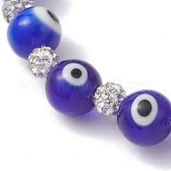 Браслеты ручной работы из круглых бусин в технике лэмпворк с изображением сглаза&nbsp;BJEW-JB13381