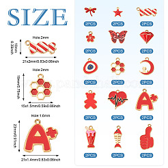 30 шт. 15 стиля подвесок из латуни и эмалевого сплава&nbsp;FIND-PJ0001-31