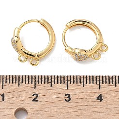 Латунные серьги-кольца из прозрачного кубического циркония&nbsp;XGR0153G-92G