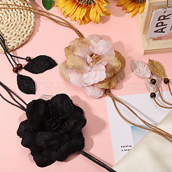 2 шт. 2 цвета тканевый цветочный ободок вощеный шнур платья пояса для женского украшения&nbsp;AJEW-CA0005-08