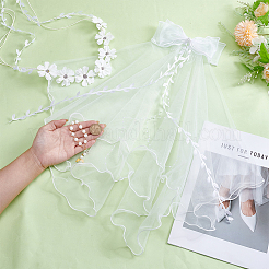1 шт. полиэстеровая свадебная фата&nbsp;AJEW-WR0003-19
