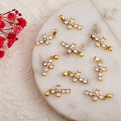 5шт латунь микро паве прозрачный кубический цирконий кулон&nbsp;ZIRC-SZ0002-16