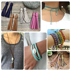 60 ярд двухцветного плоского шнура из искусственной замши LW-TA0001-02