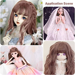 Искусственная шерсть кукольный парик волосы&nbsp;AJEW-WH0609-186E