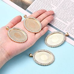 Сеттинги кабошон большой кулон овальной сплав горный хрусталь&nbsp;ALRI-T356-01KCG