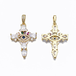 Латунные микропаве прозрачные подвески с фианитом&nbsp;ZIRC-N039-152-NF