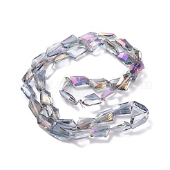 Половина радуги покрытием стеклянная бусина пряди&nbsp;EGLA-E034-HR01