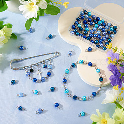 70 шт. 7-х цветные стеклянные перламутровые круглые подвески-соединители&nbsp;PALLOY-TA00265