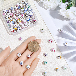 120 шт. печатные фарфоровые бусины&nbsp;PORC-PA0001-13