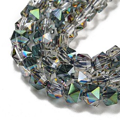 Стеклянные бусины с гальваническим покрытием &nbsp;GLAA-Q105-02-02