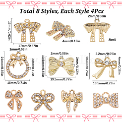 32шт 8 стиля подвески из сплава со стразами&nbsp;ALRI-SC0001-48