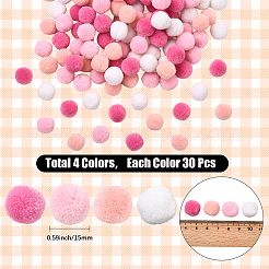 120шт. 4-х цветный полиэстеровый помпоновый шарик&nbsp;FIND-SC0019-66B