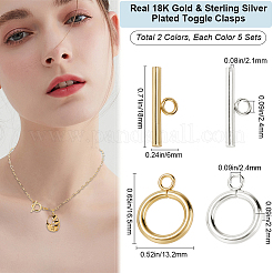 10 шт. 2-х цветные латунные застежки-тоглы&nbsp;KK-BBC0013-27