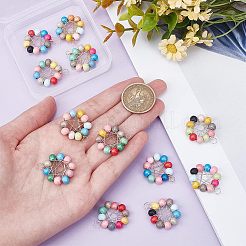 12 шт. 6 стиля подвески из натурального дерева круглые бусины&nbsp;WOOD-HY0001-03