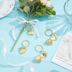 4шт латунный брелок в форме сердца&nbsp;KEYC-UN00018