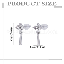 1 пара серег-гвоздиков из латуни с ромбами и стразами&nbsp;EJEW-LP0003-56P