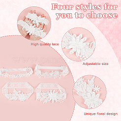 4 стиль 4 шт полиэстеровые кружевные эластичные свадебные подвязки&nbsp;AJEW-GA0004-01