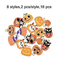 16шт 8 стиля хэллоуин подвески из сплава эмали&nbsp;ENAM-FP0003-05