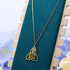 Мужские ожерелья с подвеской в виде трикетра/троичного узла в стиле хип-хоп из нержавеющей стали 201&nbsp;FS-WG06227-02