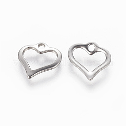 Подвески в форме открытого сердца из нержавеющей стали 201&nbsp;LS-STAS-L233-022P