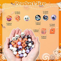 Акриловые бусины с покрытием на тему Хэллоуина&nbsp;OACR-CJC0009-08