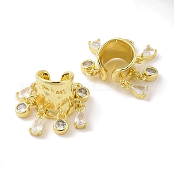 Женские серьги-манжеты из латуни с микропаве и прозрачным цирконием&nbsp;EJEW-I305-30G