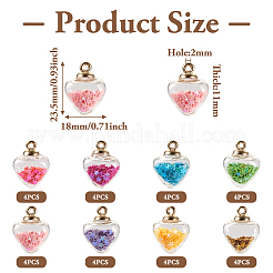 32 шт. подвеска в виде стеклянной бутылки 8 цветов&nbsp;GLAA-TA0001-36