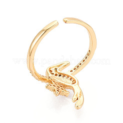 Манжеты из латуни с микро паве кубический цирконий для женщин&nbsp;KK-T071-60G