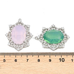 Латунные микропаве прозрачные подвески с фианитом&nbsp;KK-H257-11P